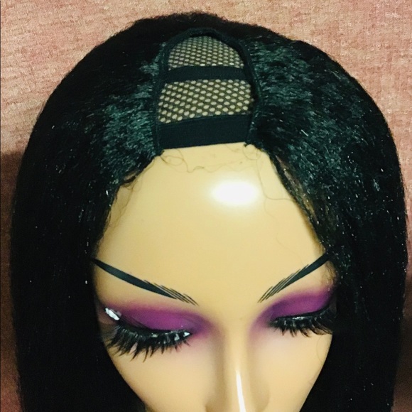 Beautiful Upart Wig Kinky Straight Wig Natural Color  synthetic Hair 22-inch - Picture 2 of 9